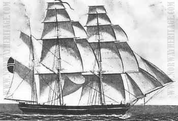 Three masted Barque with square rigging (image sourec www.norwayheritage.com)