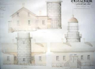 These original architectural elevations are for the current Seguin Island Light Station.